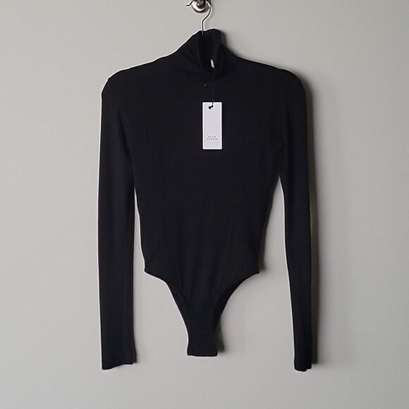 Tops - NWT Kelly Bergin Black Turtleneck Top Bodysuit Long Sleeve One Piece Shapewear